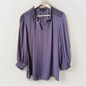 Grace the perfect fit V-Neck plum lavender blouse size XL